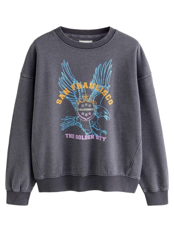 Next Next Sweater majica  svijetloplava / senf / tamo siva