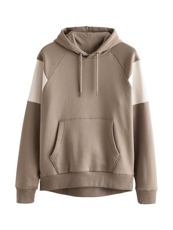 Next Next Sweater majica  tamno bež / bijela