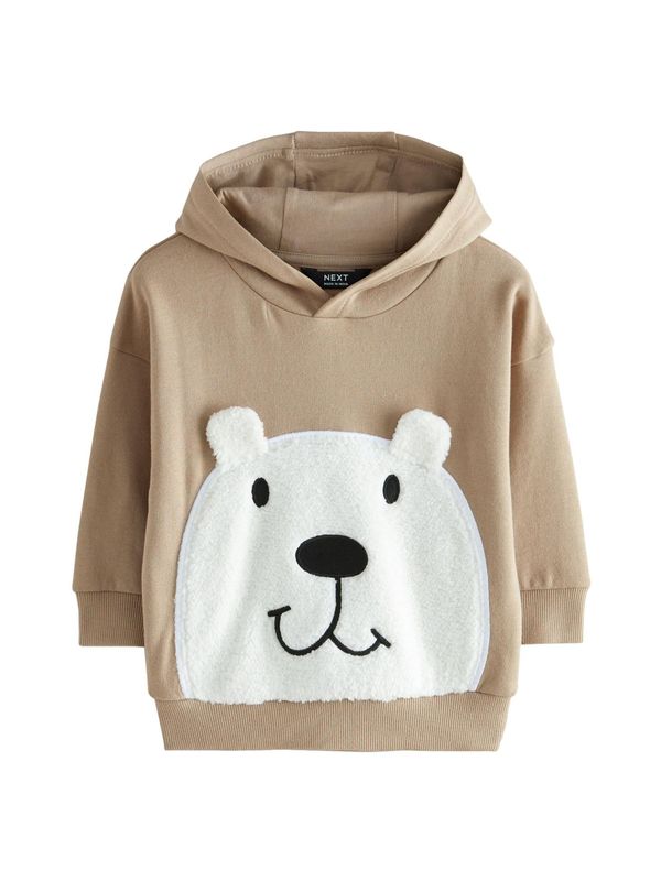 Next Next Sweater majica  tamno bež / crna / svijetla bež