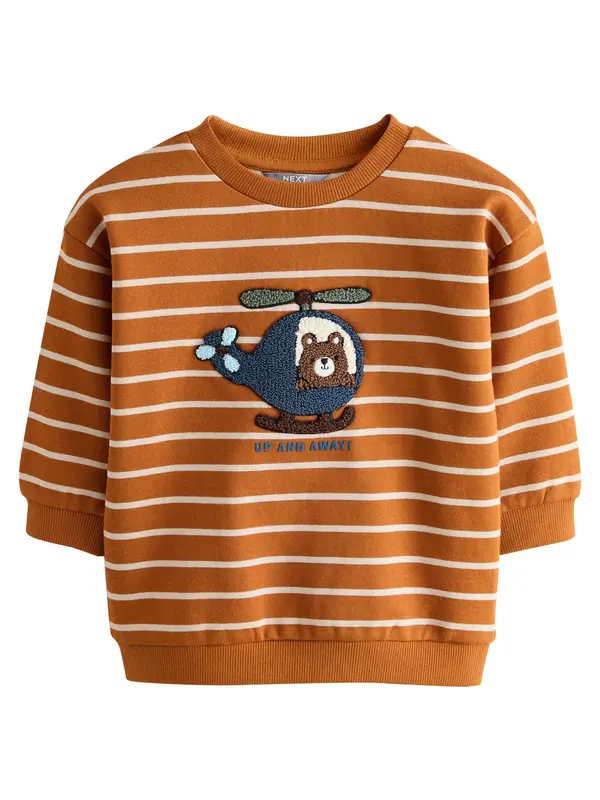 Next Next Sweater majica  tamno plava / smeđa / karamela / bijela