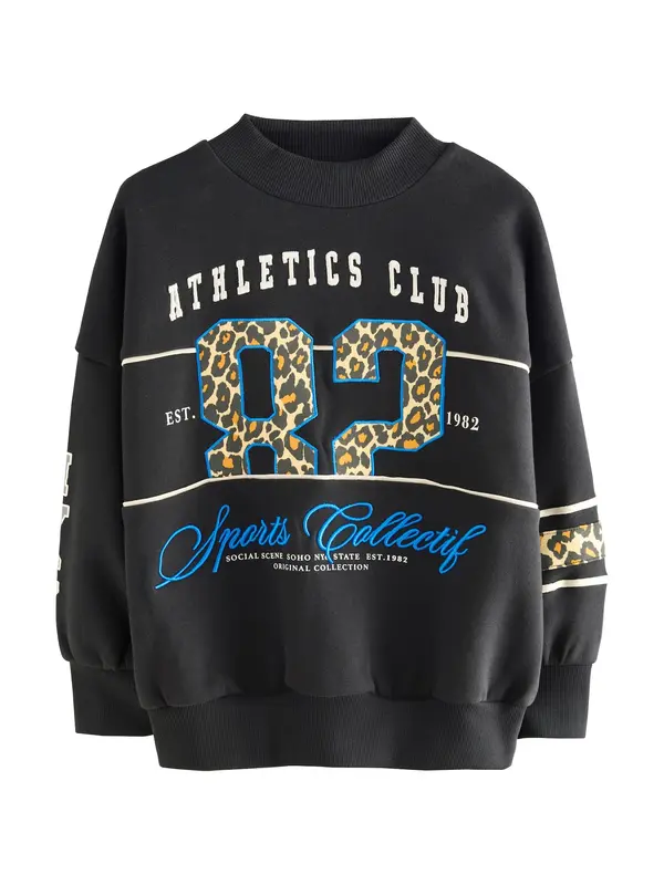 Next Next Sweater majica  tamno plava / smeđa / tamo žuta / crna / bijela