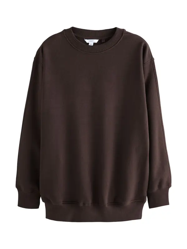 Next Next Sweater majica  tamno smeđa