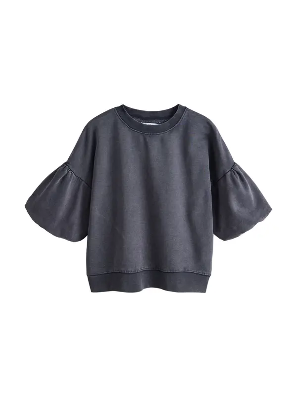 Next Next Sweater majica  tamo siva