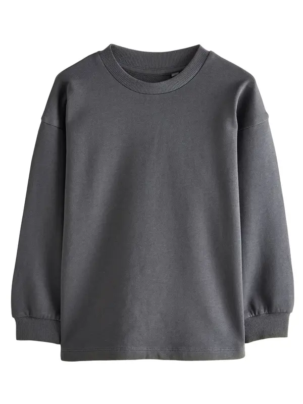 Next Next Sweater majica  tamo siva