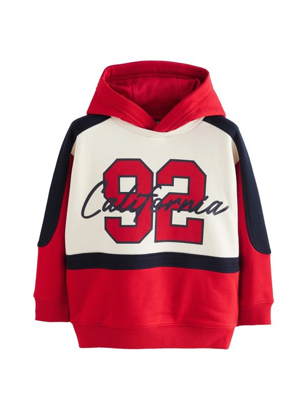 Next Next Sweater majica 'Varsity'  ecru/prljavo bijela / crvena / crna