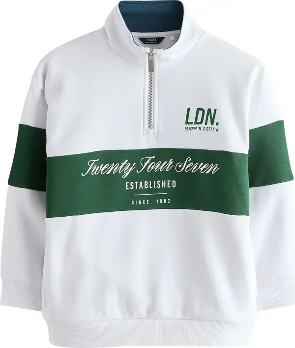 Next Next Sweater majica  zelena / bijela