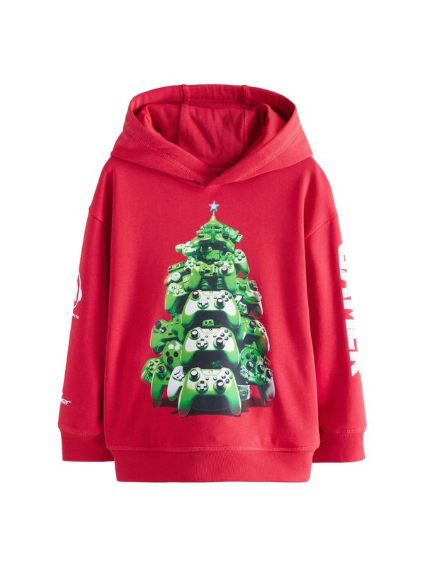 Next Next Sweater majica  zelena / crvena / crna / bijela