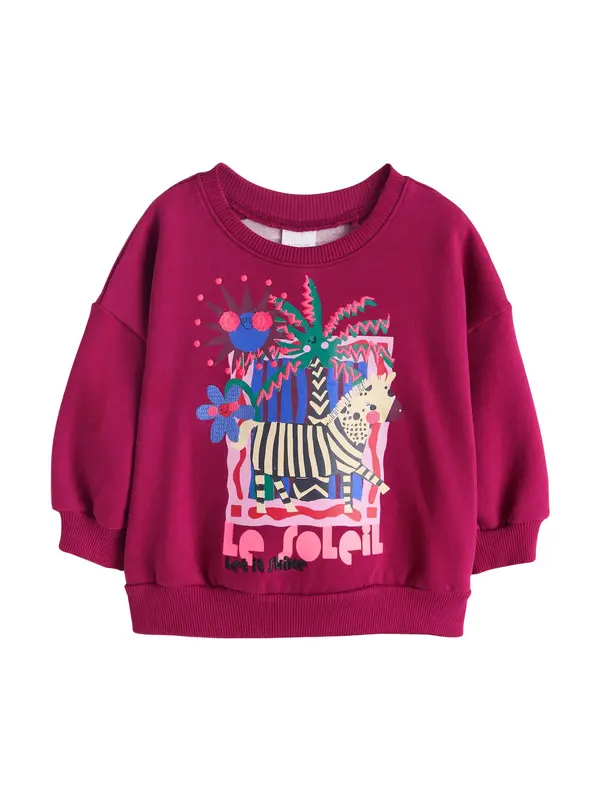 Next Next Sweater majica  zelena / ljubičasta / fuksija