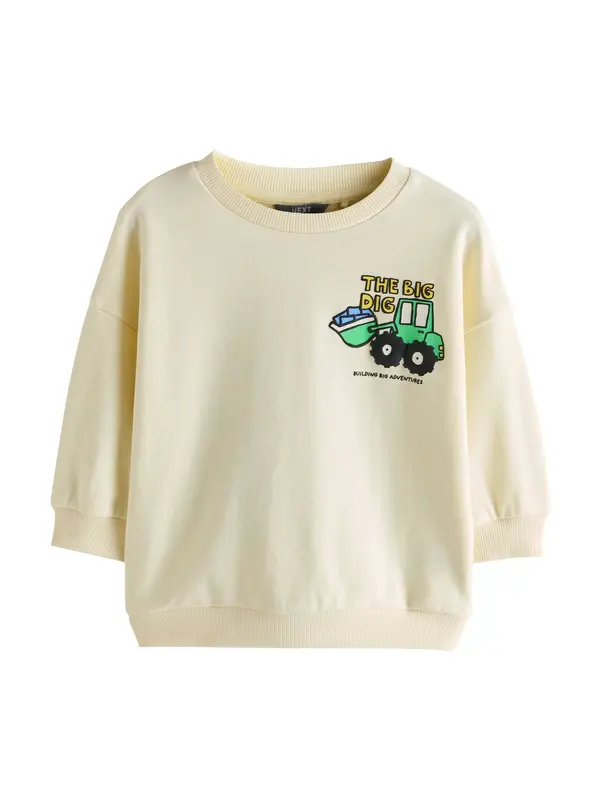 Next Next Sweater majica  žuta / pastelno žuta / travnato zelena / crna
