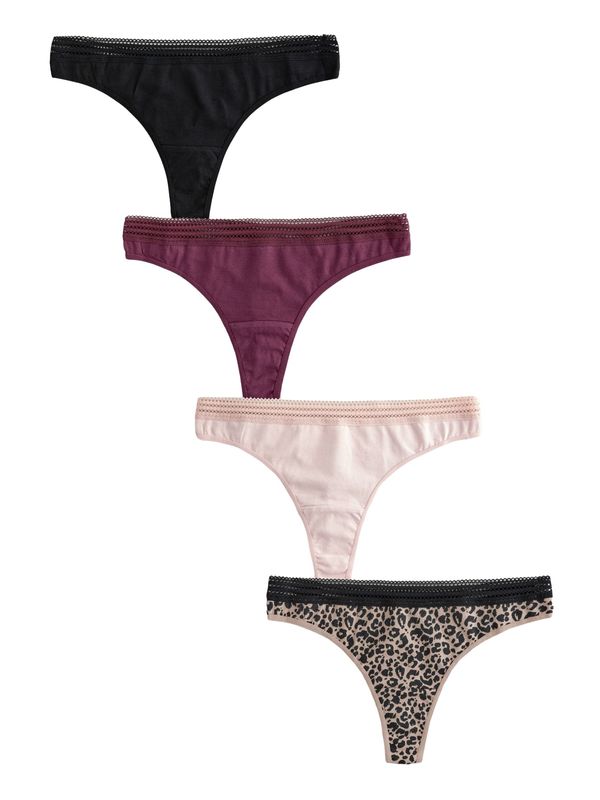 Next Next Tanga gaćice  bež / ljubičasta / pastelno roza / crna