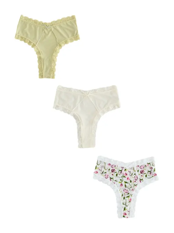Next Next Tanga gaćice  boja pijeska / zelena / tamno roza / bijela