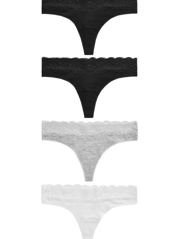 Next Next Tanga gaćice  siva / crna / bijela