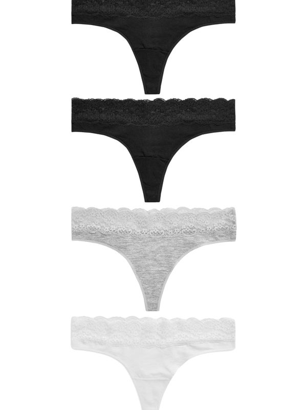 Next Next Tanga gaćice  siva / crna / bijela