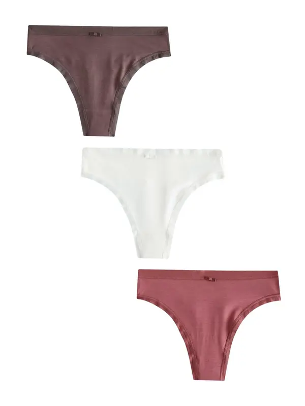 Next Next Tanga gaćice  smeđa / burgund / bijela