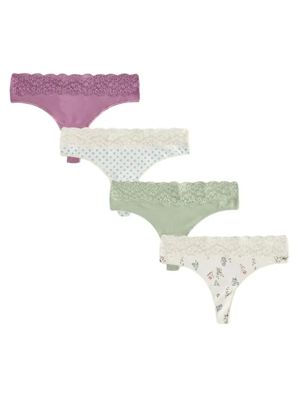 Next Next Tanga gaćice  svijetloplava / pastelno zelena / orhideja bijela / bijela