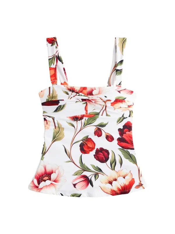 Next Next Tankini top  zelena / breskva / crvena / bijela