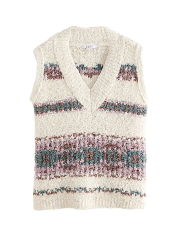 Next Next Top s naramenicama  ecru/prljavo bijela / smeđa / tamno zelena / lila