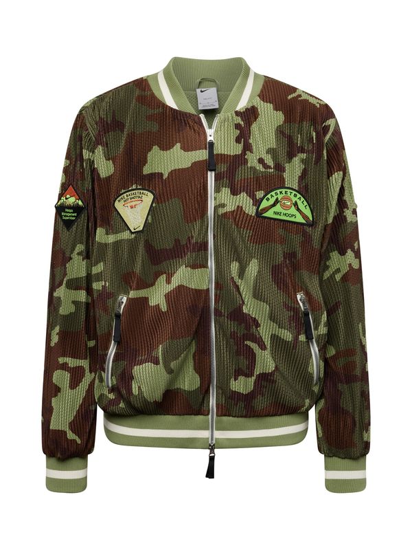 NIKE NIKE Sportska jakna  smeđa / kaki / limeta / pastelno zelena