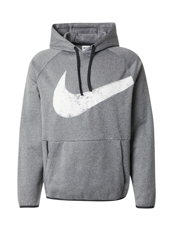 NIKE NIKE Sportska sweater majica  crna melange / prljavo bijela