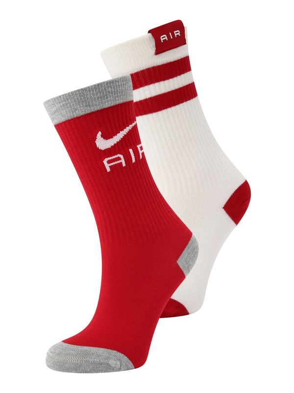 NIKE NIKE Sportske čarape 'Everyday Essentials'  siva melange / vatreno crvena / bijela