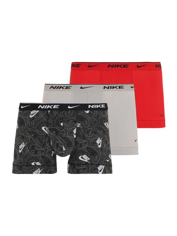 NIKE NIKE Sportske gaće  svijetlosiva / crvena / crna / bijela