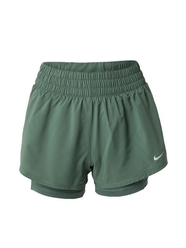 NIKE NIKE Sportske hlače 'ONE'  tamno zelena / bijela