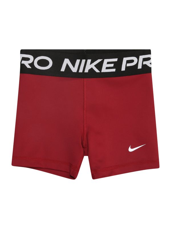 NIKE NIKE Sportske hlače 'Pro'  tamno crvena / crna / prljavo bijela