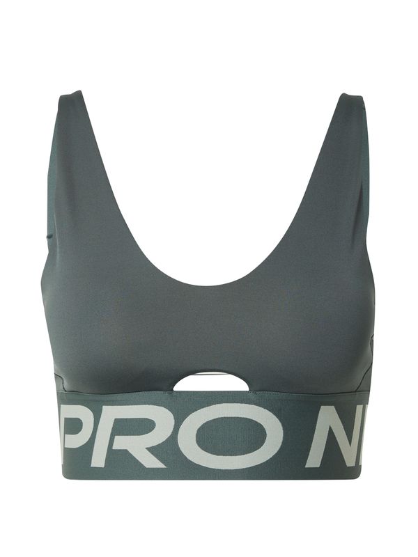 NIKE NIKE Sportski grudnjak 'INDY'  svijetlosiva / tamno zelena / bijela