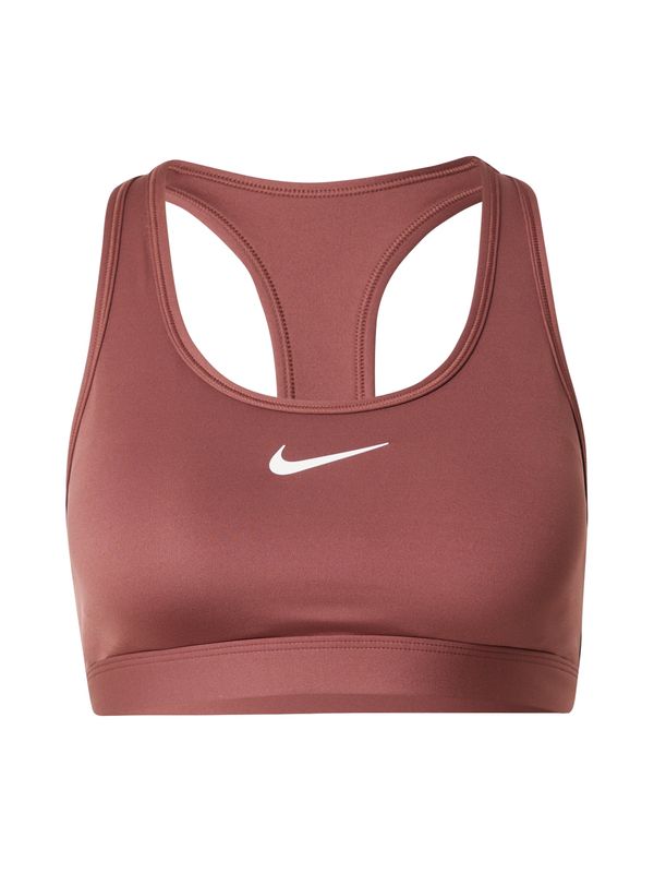NIKE NIKE Sportski grudnjak 'SWOOSH'  burgund / bijela