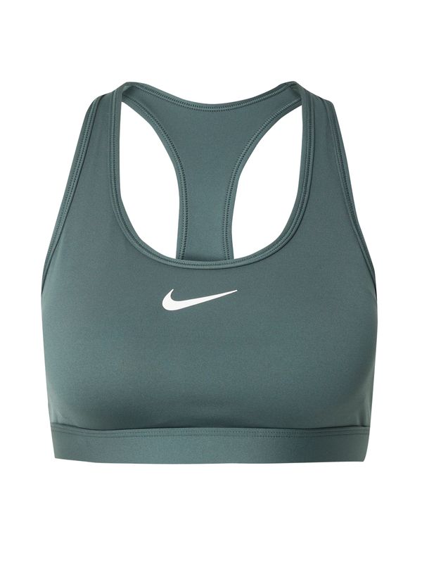 NIKE NIKE Sportski grudnjak 'Swoosh'  sivkasto zelena / bijela