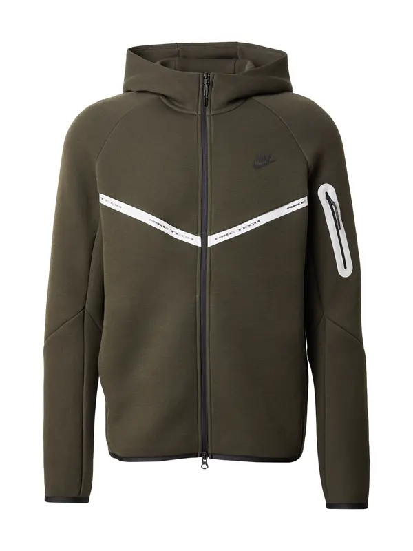 Nike Sportswear Nike Sportswear Gornji dio trenirke 'TECH FLC'  maslinasta / crna / bijela