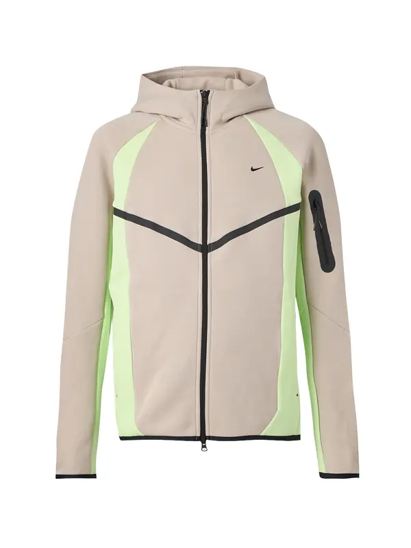 Nike Sportswear Nike Sportswear Gornji dio trenirke 'TECH FLC PRO'  bež / svijetlozelena / crna
