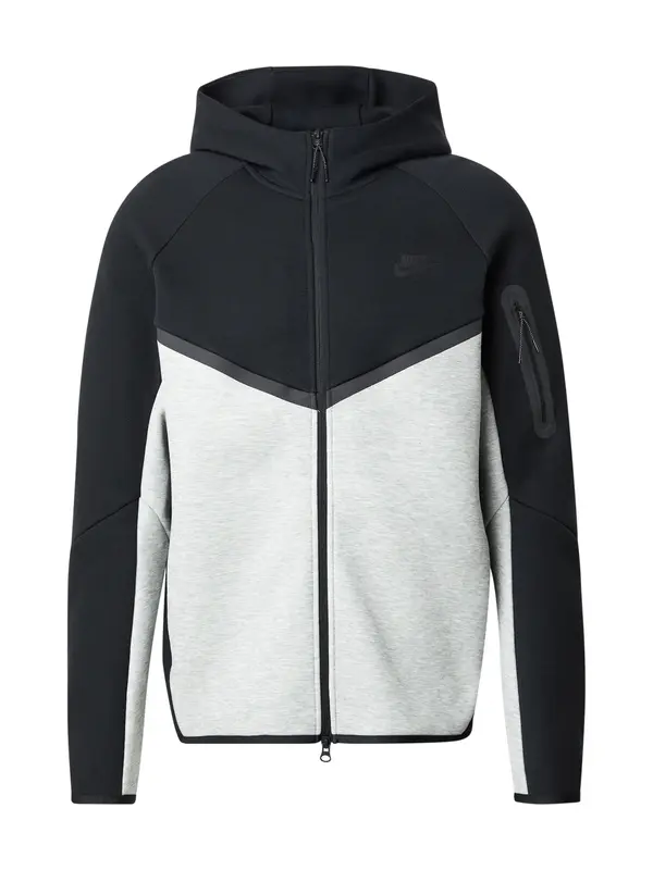 Nike Sportswear Nike Sportswear Gornji dio trenirke 'TECH FLEECE'  svijetlosiva / crna