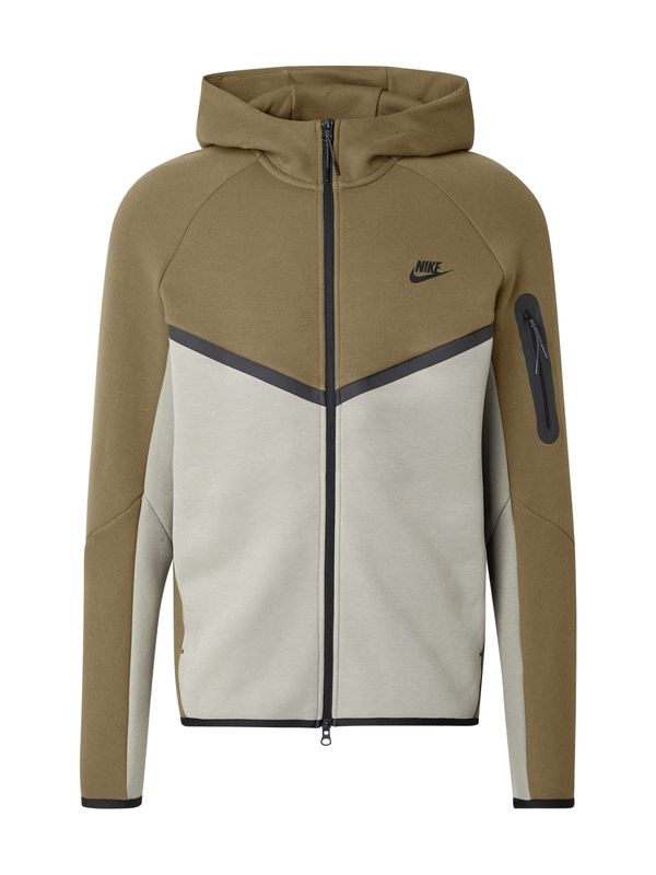 Nike Sportswear Nike Sportswear Gornji dio trenirke 'TECH FLEECE'  svijetlosiva / maslinasta / crna