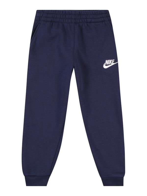 Nike Nike Sportswear Hlače 'CLUB FLEECE'  mornarsko plava / bijela
