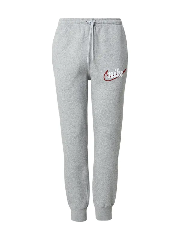 Nike Sportswear Nike Sportswear Hlače 'CLUB'  siva / crvena / bijela
