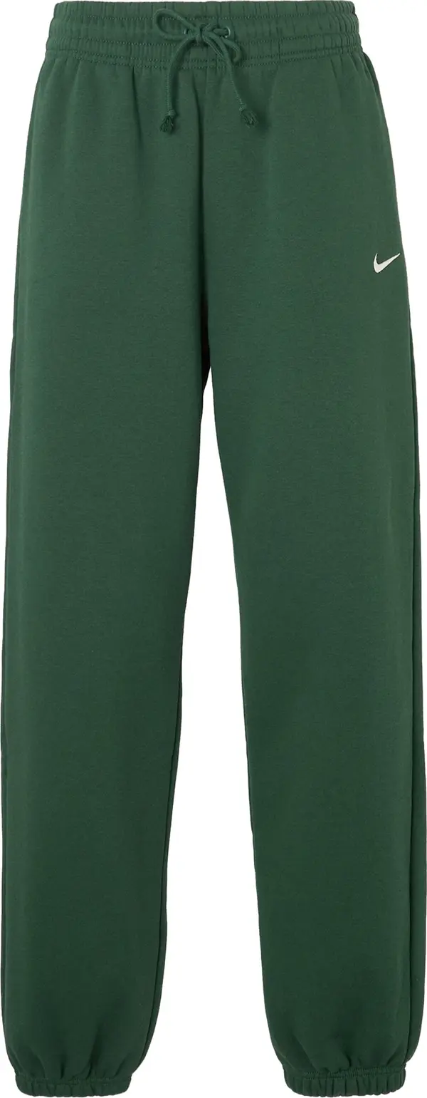 Nike Sportswear Nike Sportswear Hlače 'Phoenix Fleece'  tamno zelena / bijela