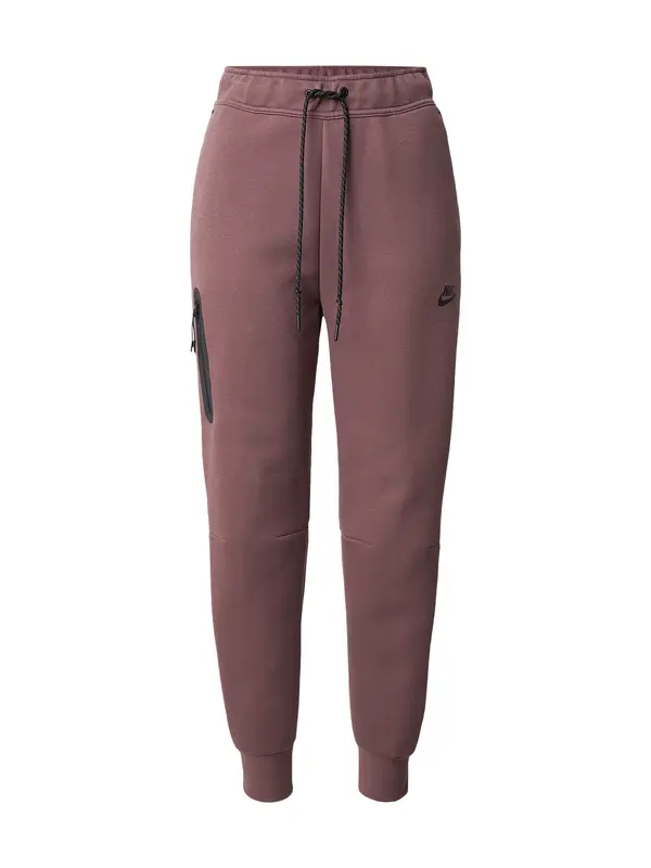 Nike Sportswear Nike Sportswear Hlače 'TCH FLC'  hrđavo smeđa / crna