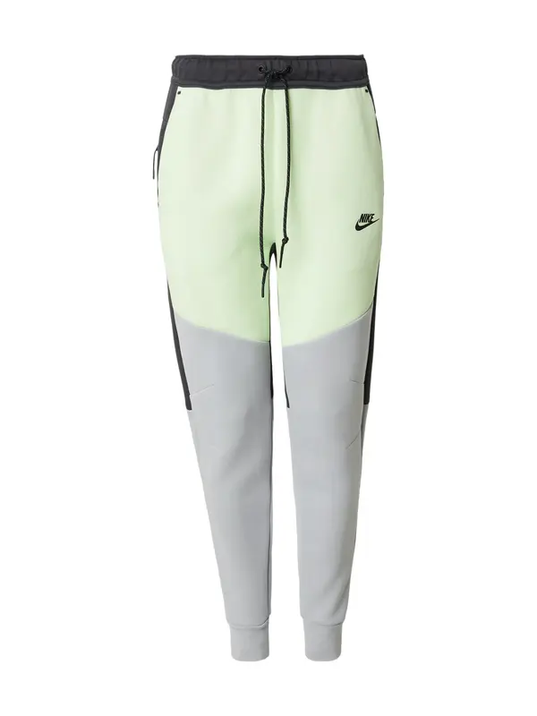 Nike Sportswear Nike Sportswear Hlače 'TCH FLC'  limeta zelena / siva / antracit siva