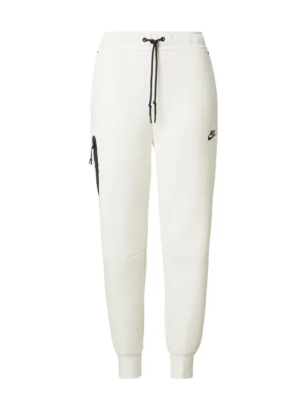 Nike Sportswear Nike Sportswear Hlače 'TCH FLC'  svijetlobež / crna