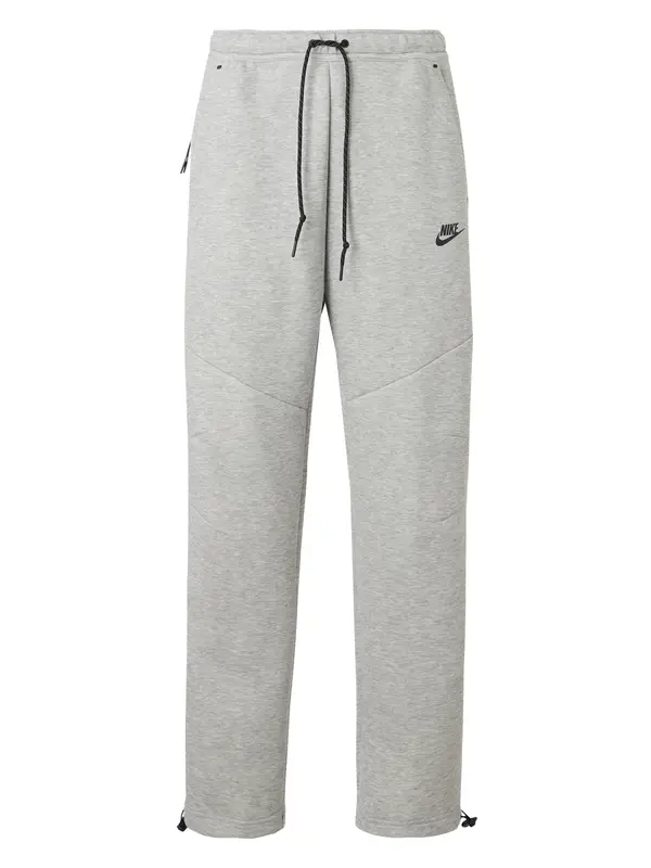 Nike Sportswear Nike Sportswear Hlače 'TECH FLC'  svijetlosiva / crna