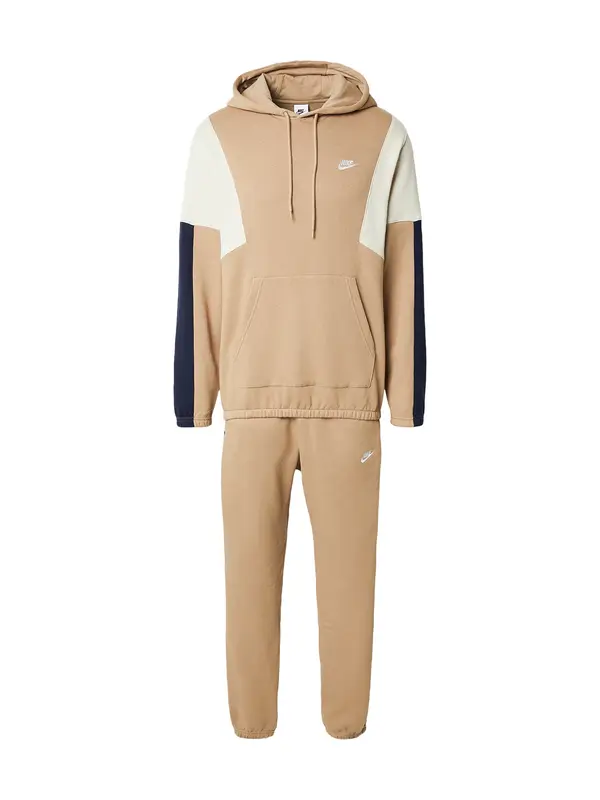 Nike Sportswear Nike Sportswear Jogging komplet 'CLUB FLEECE'  bež / boja slonovače / tamno plava / bijela