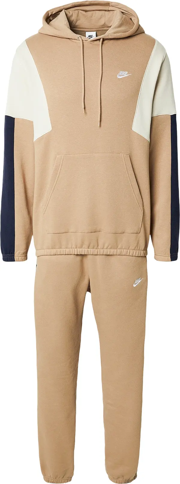 Nike Sportswear Nike Sportswear Jogging komplet 'CLUB FLEECE'  bež / boja slonovače / tamno plava / bijela