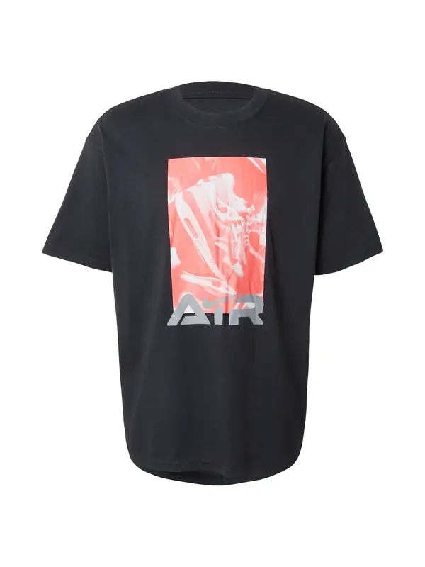 Nike Sportswear Nike Sportswear Majica 'Air'  srebrno siva / svijetlo crvena / crna
