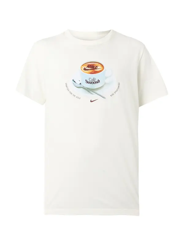 Nike Sportswear Nike Sportswear Majica 'CAFE SWOOSH MUG'  svijetlobež / karamela / tamno crvena / srebro