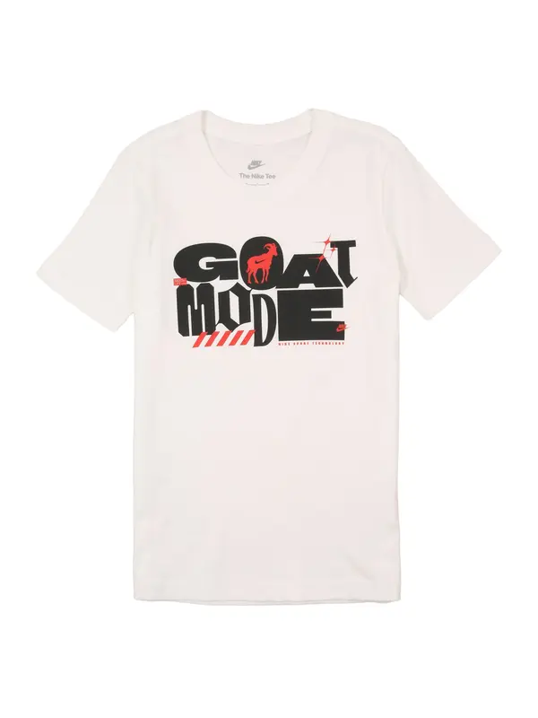 Nike Sportswear Nike Sportswear Majica 'GOAT MODE'  svijetlo crvena / crna / bijela