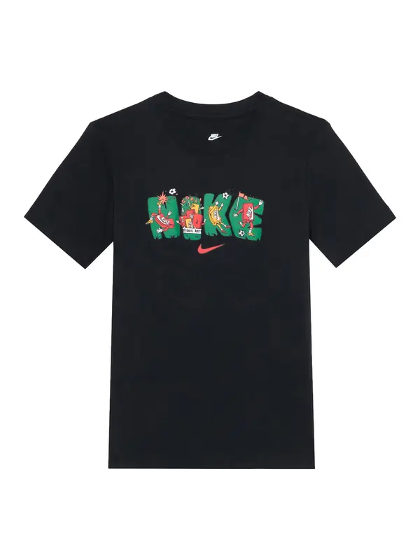Nike Sportswear Nike Sportswear Majica  med / zelena / svijetlocrvena / crna