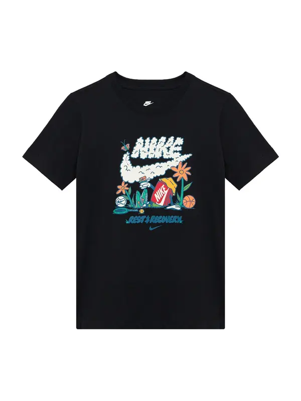 Nike Sportswear Nike Sportswear Majica 'REST'  zelena / narančasta / crna / bijela