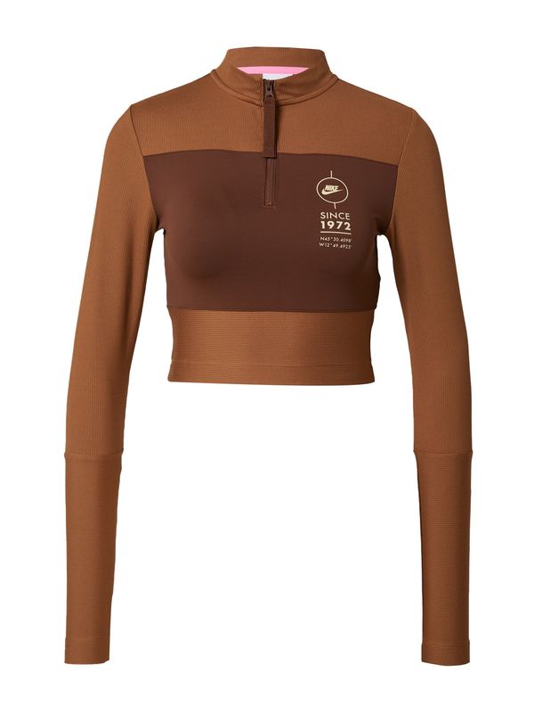 Nike Sportswear Nike Sportswear Majica  smeđa / tamno smeđa / bijela