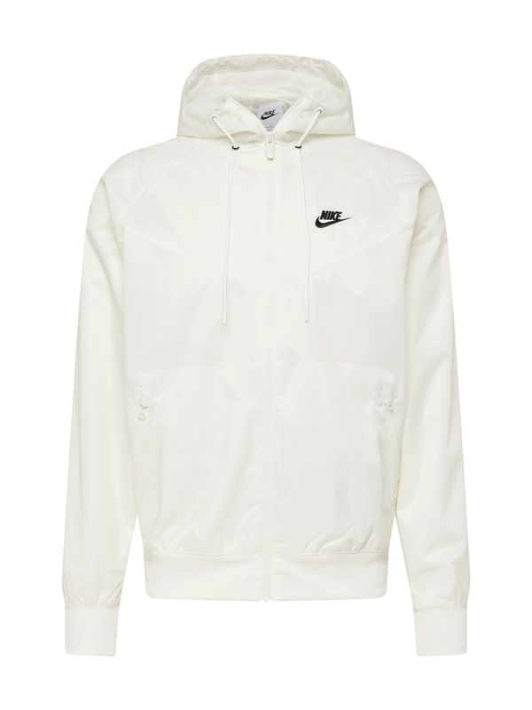 Nike Sportswear Nike Sportswear Prijelazna jakna 'Heritage Essentials'  boja slonovače / crna